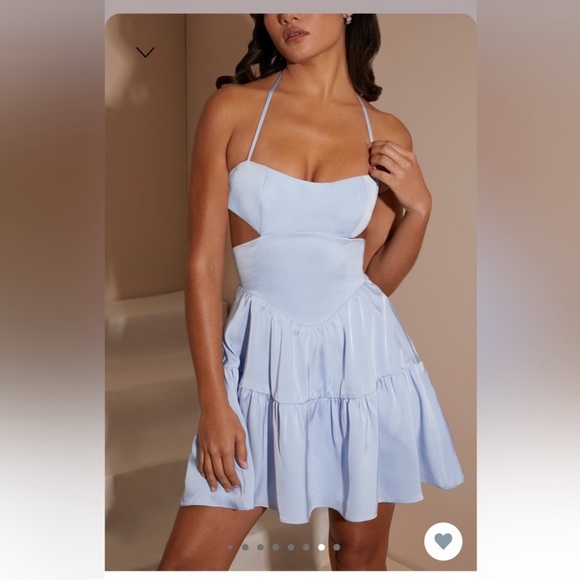 Oh Polly Dresses & Skirts - Oh Polly blue satin cut out dress. US 6